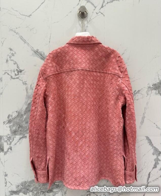 Top Grade Bottega Veneta Suede Leather Jacket BV072503 Pink 2025