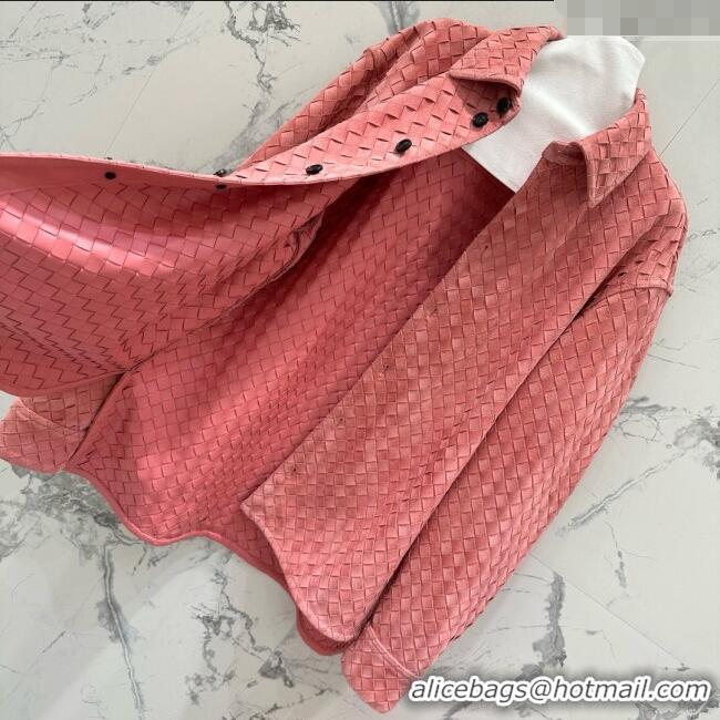 Top Grade Bottega Veneta Suede Leather Jacket BV072503 Pink 2025
