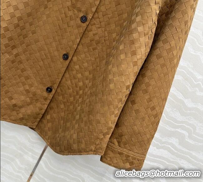 Top Design Bottega Veneta Intrecciato Nubuck Calfskin Oversized Jacket 0728 Brown 2025