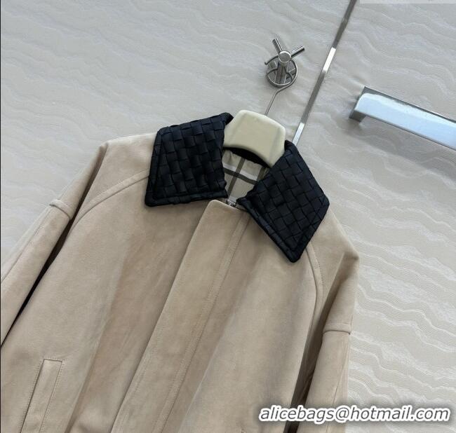 Affordable Price Bottega Veneta Suede Jacket BV91623 Beige 2025
