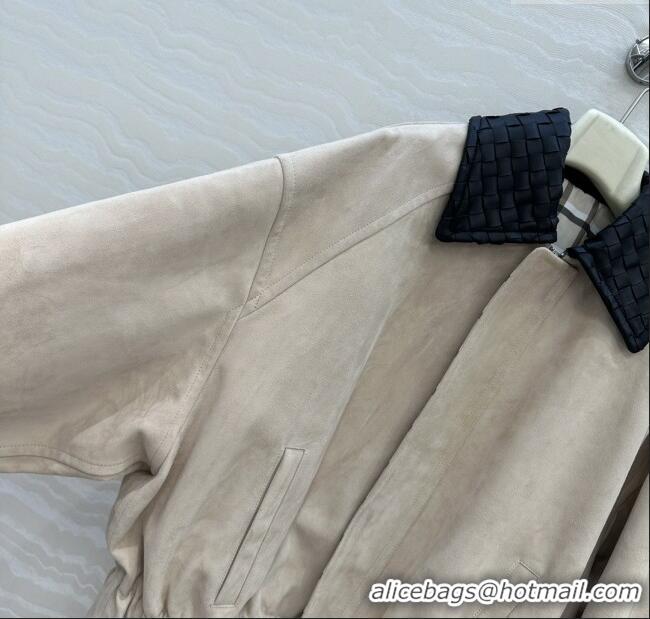 Affordable Price Bottega Veneta Suede Jacket BV91623 Beige 2025