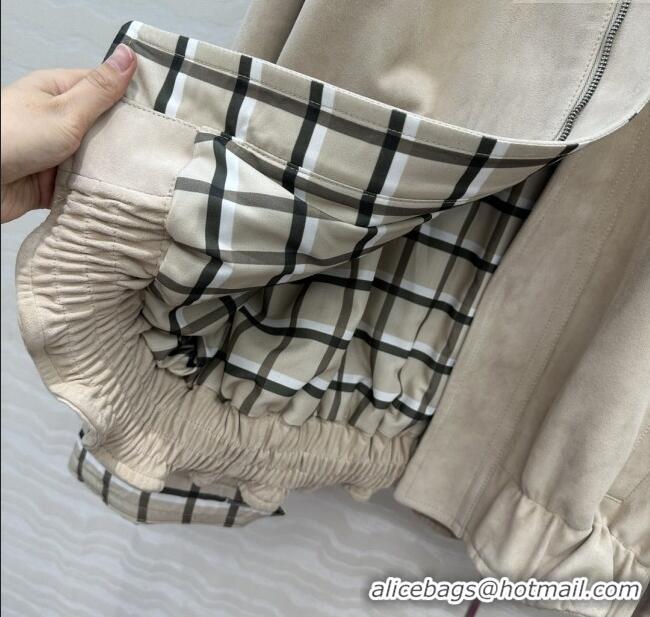 Affordable Price Bottega Veneta Suede Jacket BV91623 Beige 2025