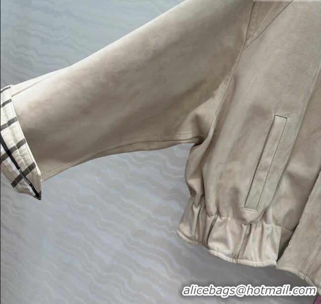 Affordable Price Bottega Veneta Suede Jacket BV91623 Beige 2025