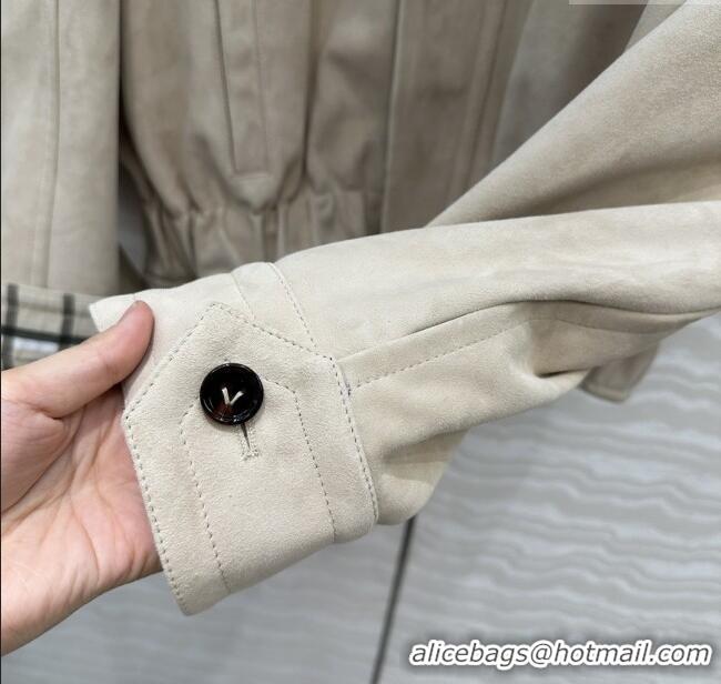 Affordable Price Bottega Veneta Suede Jacket BV91623 Beige 2025