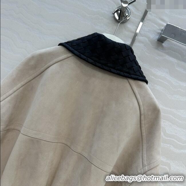 Affordable Price Bottega Veneta Suede Jacket BV91623 Beige 2025