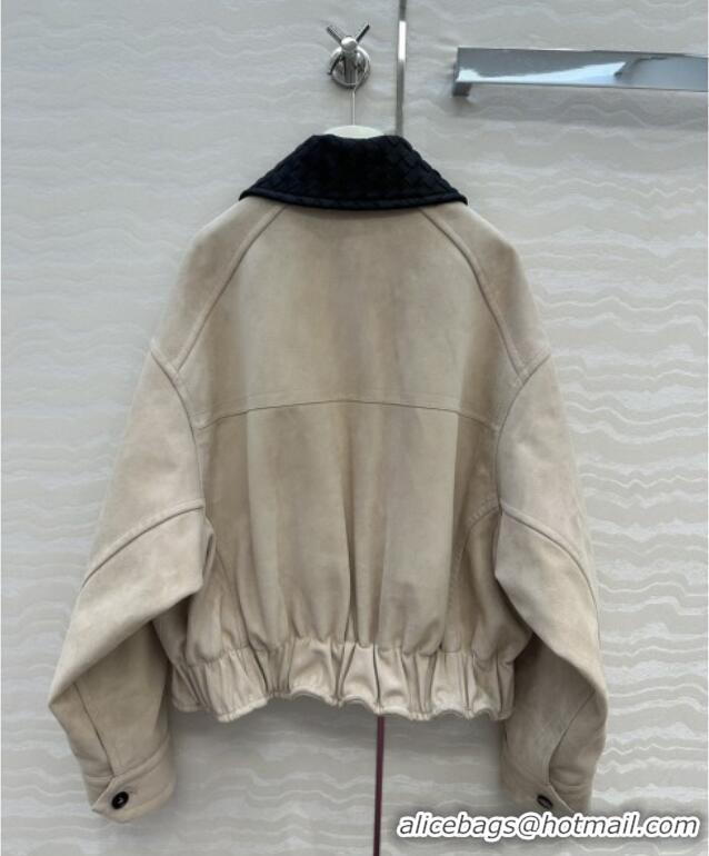 Affordable Price Bottega Veneta Suede Jacket BV91623 Beige 2025