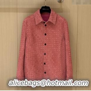 Top Quality Bottega Veneta Suede Leather Jacket BV0092603 Pink 2025