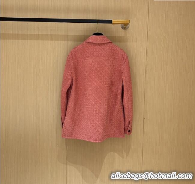 Top Quality Bottega Veneta Suede Leather Jacket BV0092603 Pink 2025