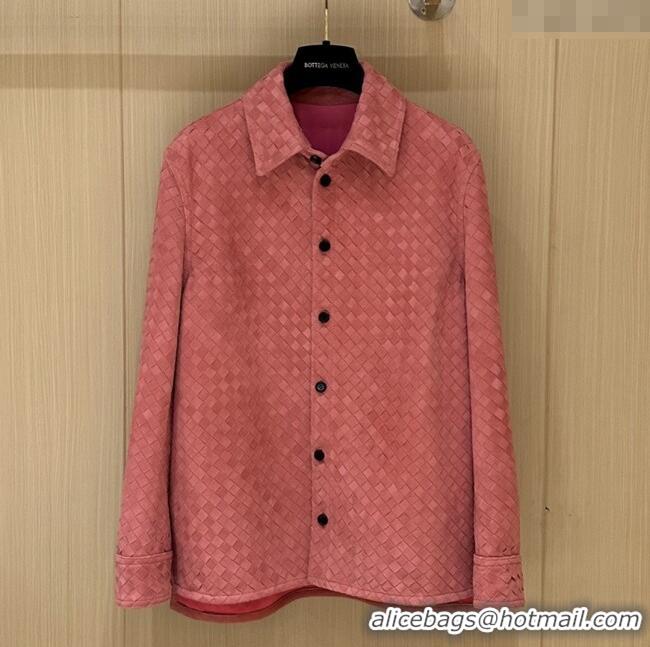 Top Quality Bottega Veneta Suede Leather Jacket BV0092603 Pink 2025