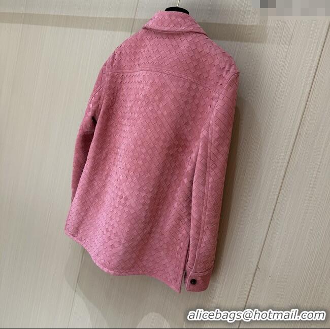 Top Quality Bottega Veneta Suede Leather Jacket BV0092603 Pink 2025