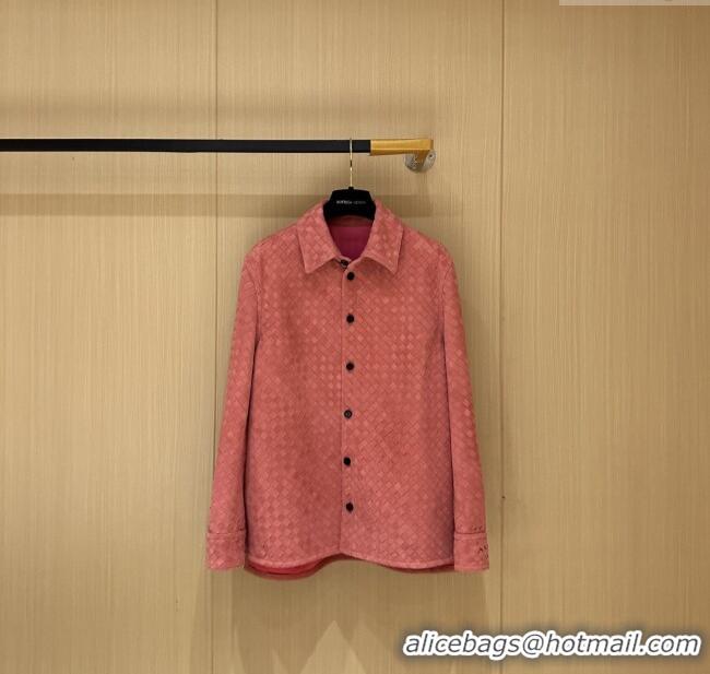 Top Quality Bottega Veneta Suede Leather Jacket BV0092603 Pink 2025