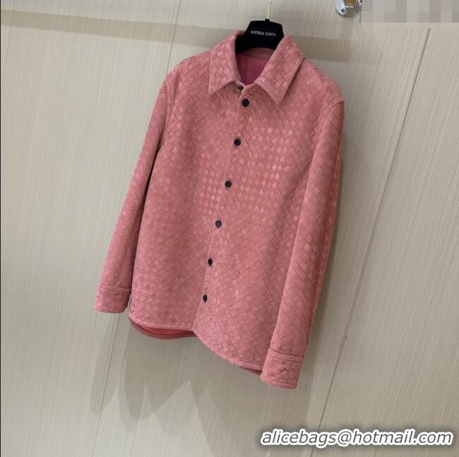 Top Quality Bottega Veneta Suede Leather Jacket BV0092603 Pink 2025