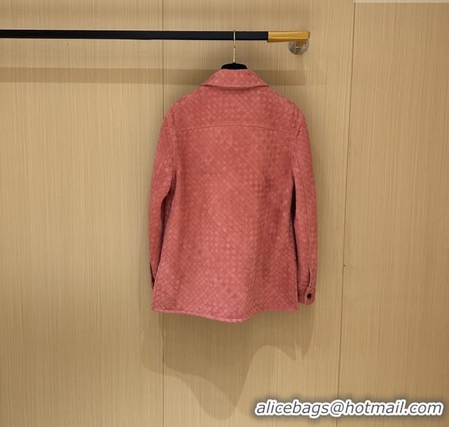 Top Quality Bottega Veneta Suede Leather Jacket BV0092603 Pink 2025