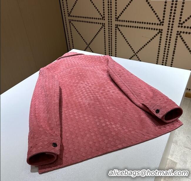 Top Quality Bottega Veneta Suede Leather Jacket BV0092603 Pink 2025