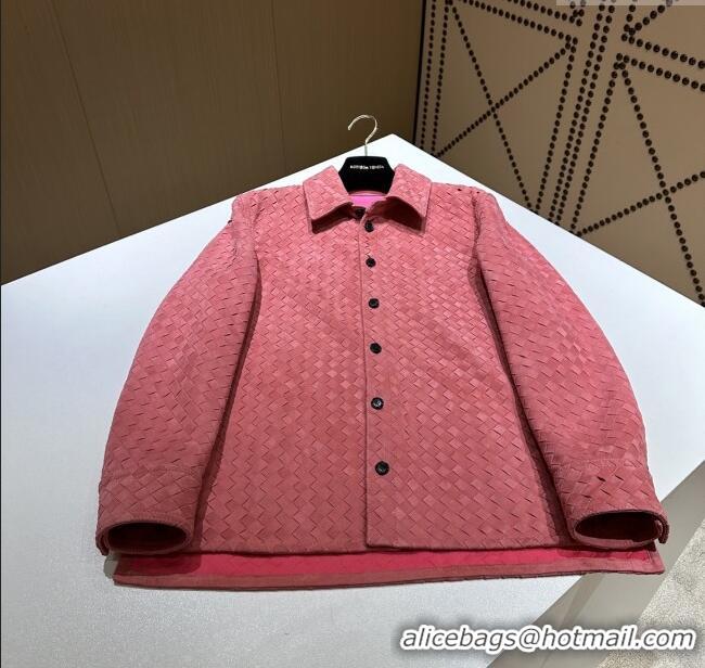 Top Quality Bottega Veneta Suede Leather Jacket BV0092603 Pink 2025