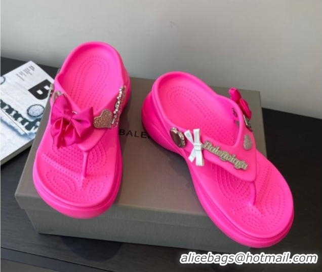 Cheap Price Balenciaga Women's Crocs™ Thong Slides Sandal in Rubber with Charm Pink 0827024