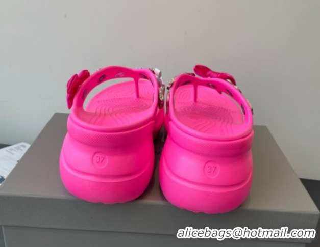 Cheap Price Balenciaga Women's Crocs™ Thong Slides Sandal in Rubber with Charm Pink 0827024