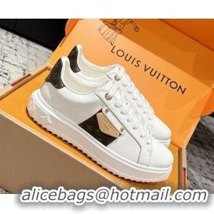 Good Product Louis Vuitton Time Out Sneakers in White Leather with LV Tag 0829007 