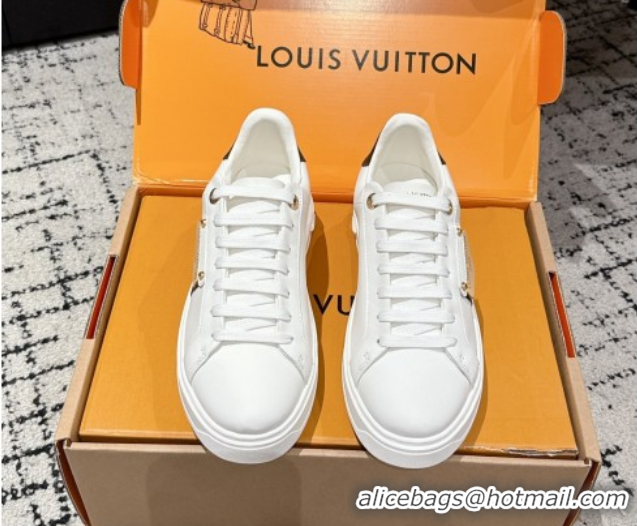Good Product Louis Vuitton Time Out Sneakers in White Leather with LV Tag 0829007 