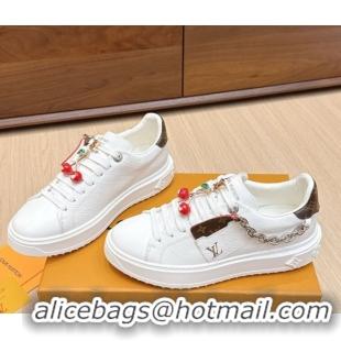 Shop Cheap Louis Vuitton Time Out Sneakers 4cm in Epi Leather 1AHOGG White 0829013