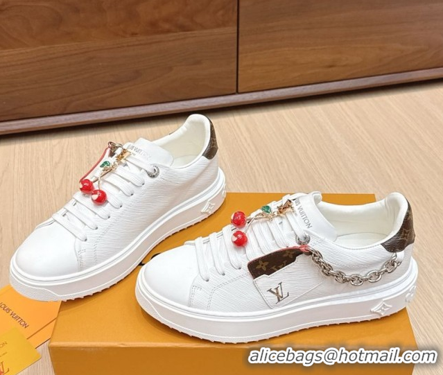Shop Cheap Louis Vuitton Time Out Sneakers 4cm in Epi Leather 1AHOGG White 0829013