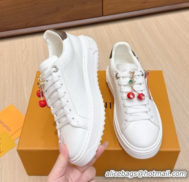 Shop Cheap Louis Vuitton Time Out Sneakers 4cm in Epi Leather 1AHOGG White 0829013