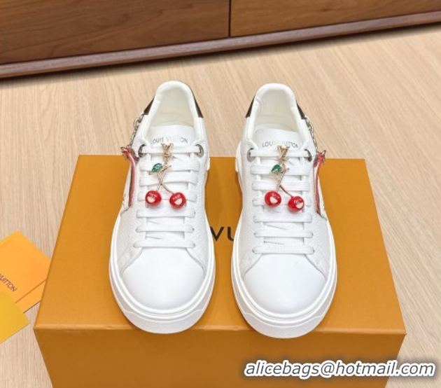 Shop Cheap Louis Vuitton Time Out Sneakers 4cm in Epi Leather 1AHOGG White 0829013
