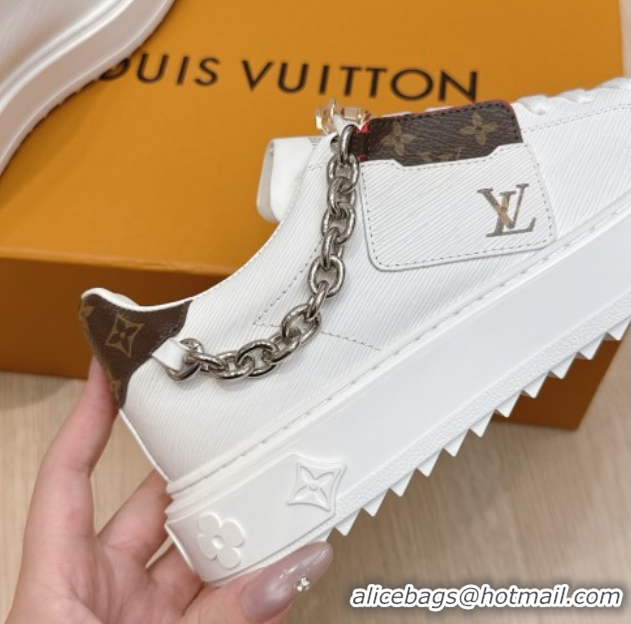Shop Cheap Louis Vuitton Time Out Sneakers 4cm in Epi Leather 1AHOGG White 0829013