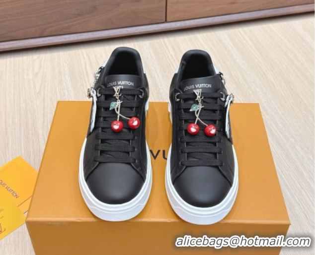Stylish Louis Vuitton Time Out Sneakers 4cm in Epi Leather 1AHOGG Black 0829014