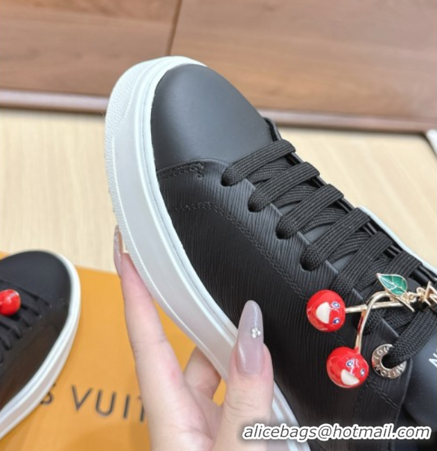 Stylish Louis Vuitton Time Out Sneakers 4cm in Epi Leather 1AHOGG Black 0829014