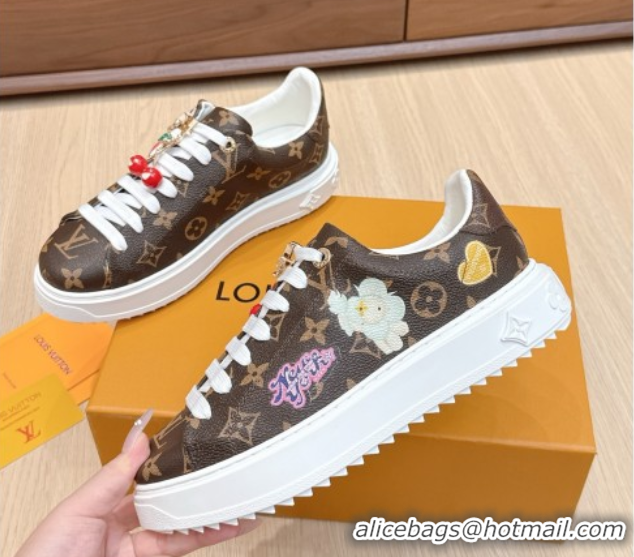 Luxury Cheap Louis Vuitton Time Out Sneakers 4cm in Printed Monogram Canvas 0829015