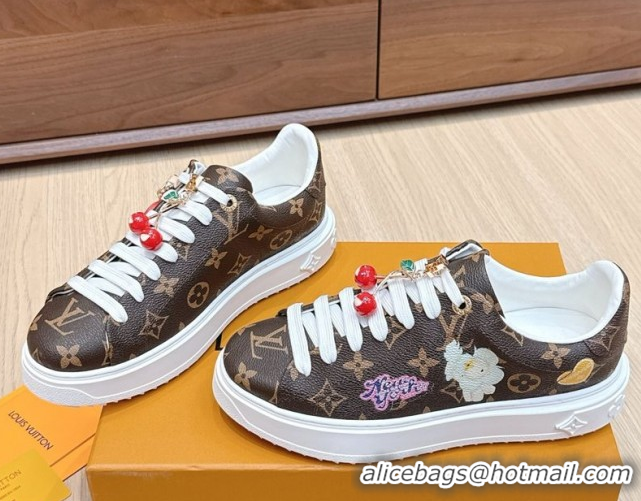 Luxury Cheap Louis Vuitton Time Out Sneakers 4cm in Printed Monogram Canvas 0829015
