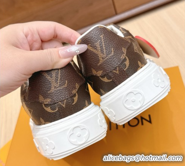 Luxury Cheap Louis Vuitton Time Out Sneakers 4cm in Printed Monogram Canvas 0829015