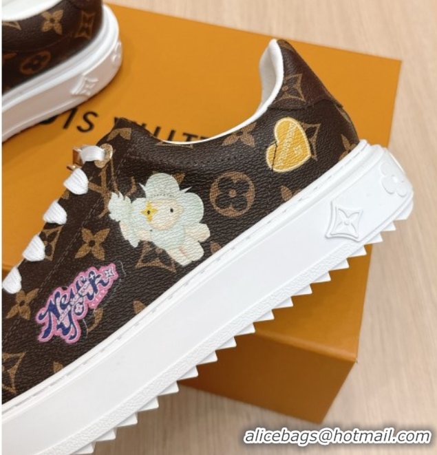 Luxury Cheap Louis Vuitton Time Out Sneakers 4cm in Printed Monogram Canvas 0829015