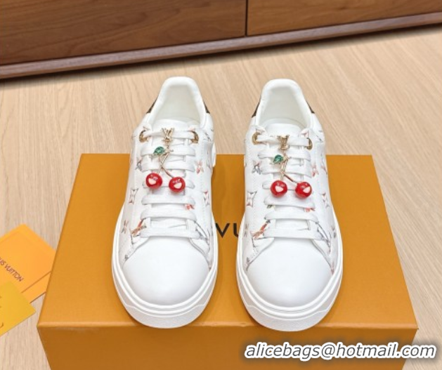 Shop Duplicate Louis Vuitton Time Out Sneakers 4cm in Leather 1AHOOD White/Multicolor 0829016