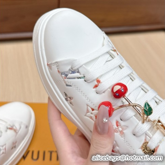 Shop Duplicate Louis Vuitton Time Out Sneakers 4cm in Leather 1AHOOD White/Multicolor 0829016