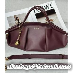 Promotional Loewe Medium Paseo Bag in Shiny Nappa Calfskin 062240 Burgundy