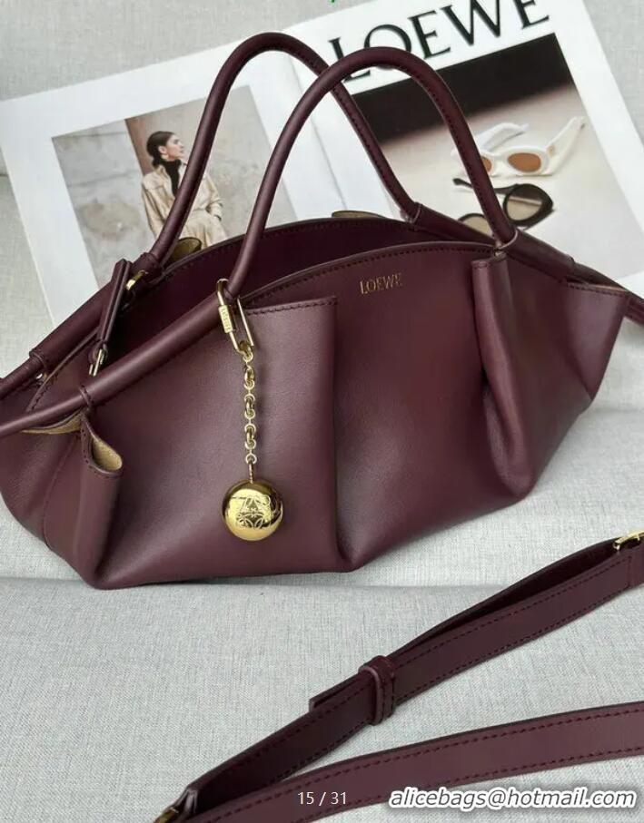 Promotional Loewe Medium Paseo Bag in Shiny Nappa Calfskin 062240 Burgundy