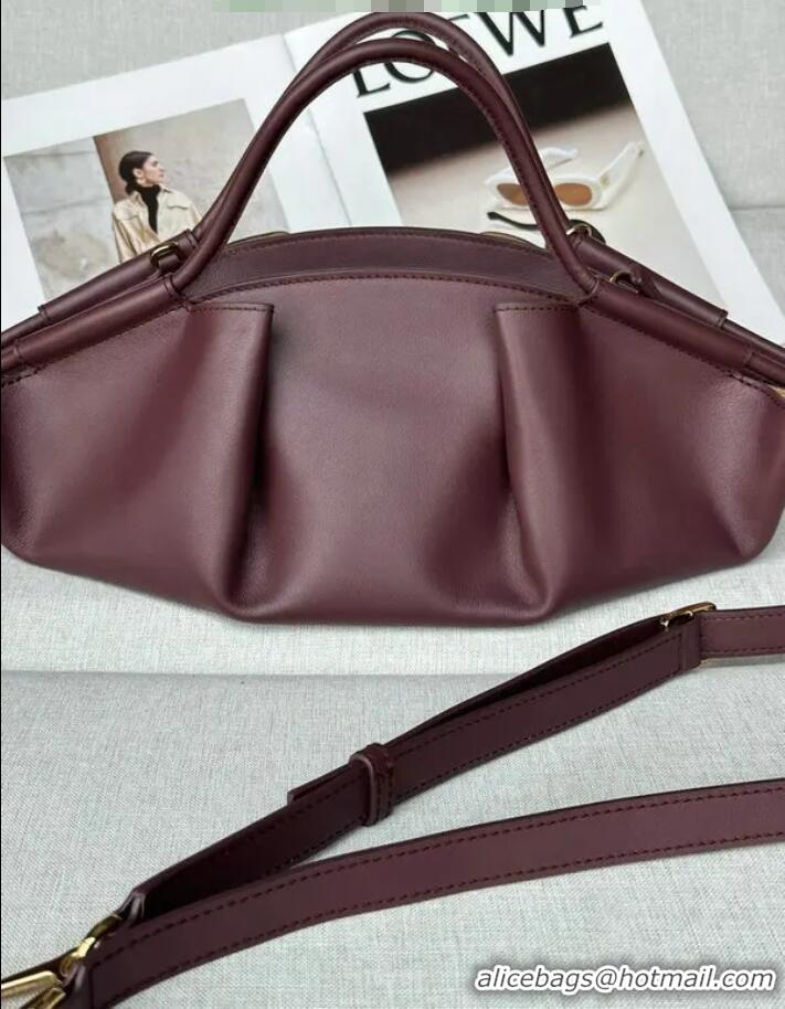 Promotional Loewe Medium Paseo Bag in Shiny Nappa Calfskin 062240 Burgundy