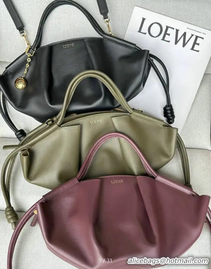 Promotional Loewe Medium Paseo Bag in Shiny Nappa Calfskin 062240 Burgundy