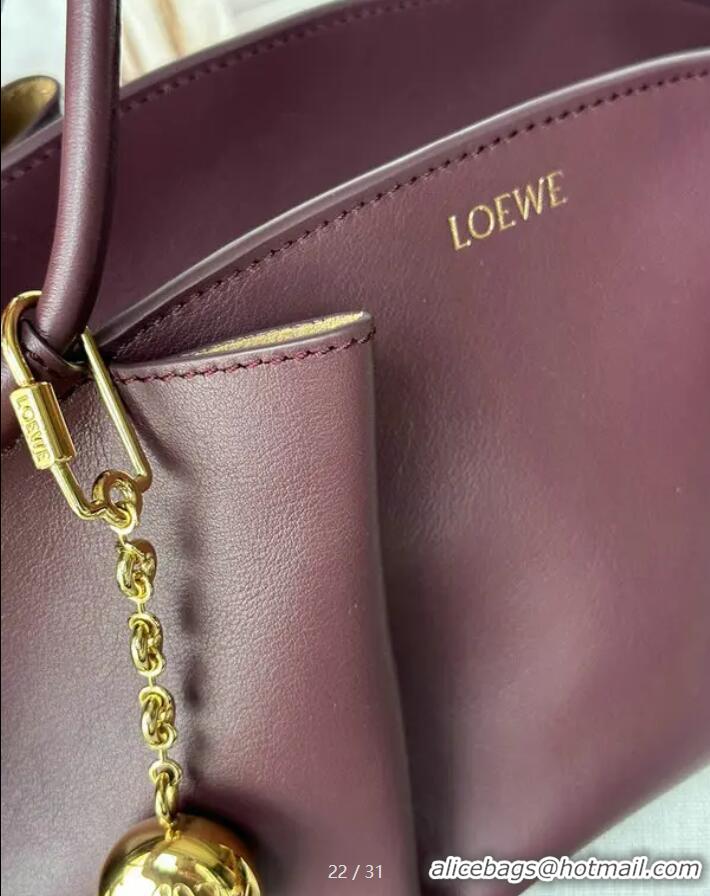 Promotional Loewe Medium Paseo Bag in Shiny Nappa Calfskin 062240 Burgundy