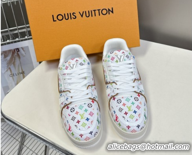 Good Looking Louis Vuitton LV x TM LV Trainer Sneakers in Multicolored Leather 1AHEKS White 0829036