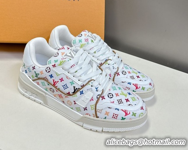 Good Looking Louis Vuitton LV x TM LV Trainer Sneakers in Multicolored Leather 1AHEKS White 0829036
