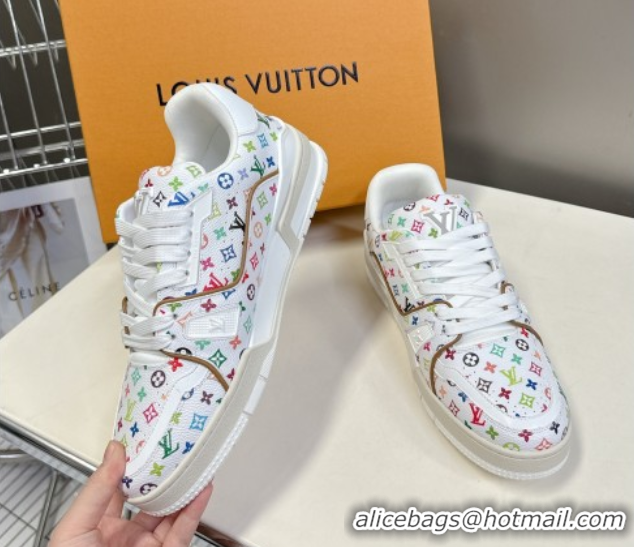 Good Looking Louis Vuitton LV x TM LV Trainer Sneakers in Multicolored Leather 1AHEKS White 0829036