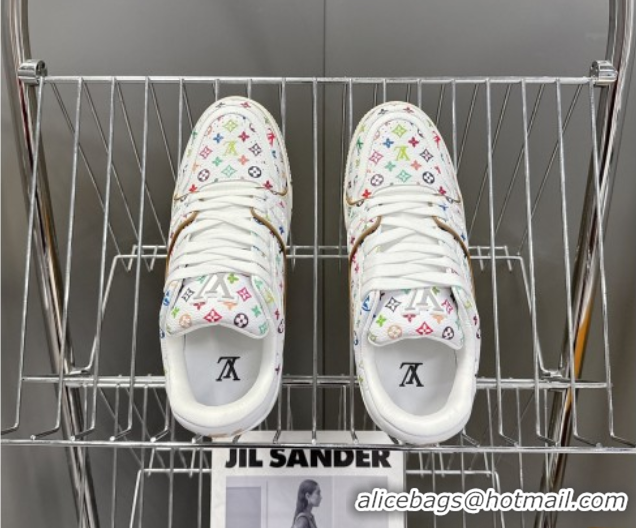Good Looking Louis Vuitton LV x TM LV Trainer Sneakers in Multicolored Leather 1AHEKS White 0829036