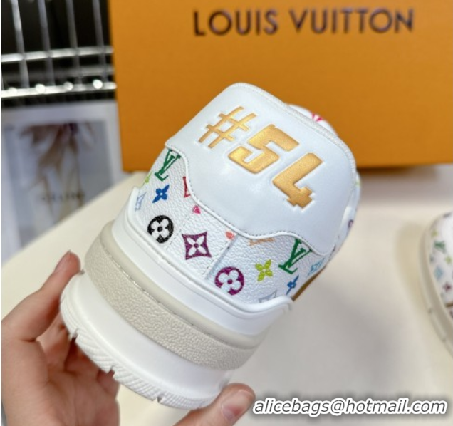 Good Looking Louis Vuitton LV x TM LV Trainer Sneakers in Multicolored Leather 1AHEKS White 0829036