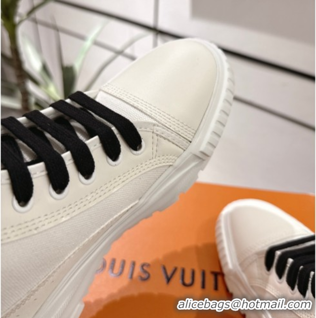 Low Cost Louis Vuitton Canvas and Leather High Top Sneakers White/Black 2025 LV082903 0829046