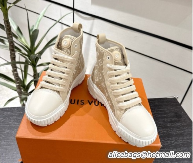 Buy Luxury Louis Vuitton Monogram Jacquemus High Top Sneakers Beige 2025 LV082903 0829048