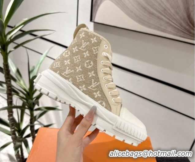 Buy Luxury Louis Vuitton Monogram Jacquemus High Top Sneakers Beige 2025 LV082903 0829048