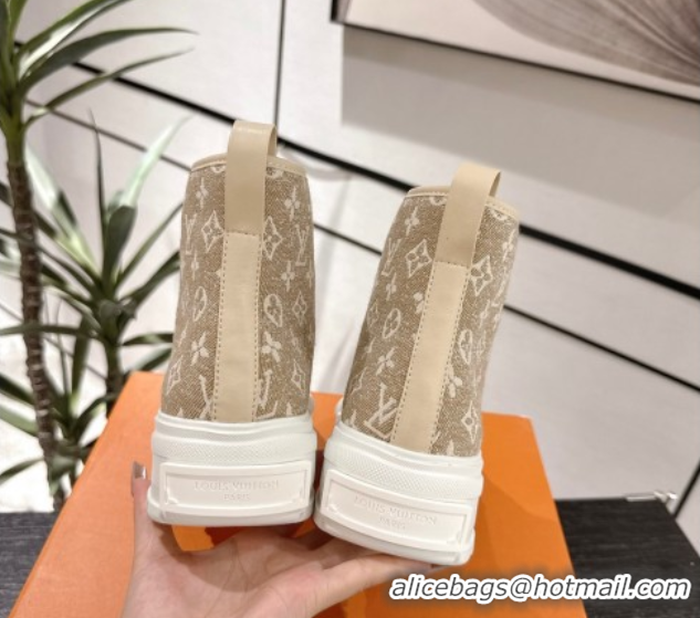 Buy Luxury Louis Vuitton Monogram Jacquemus High Top Sneakers Beige 2025 LV082903 0829048